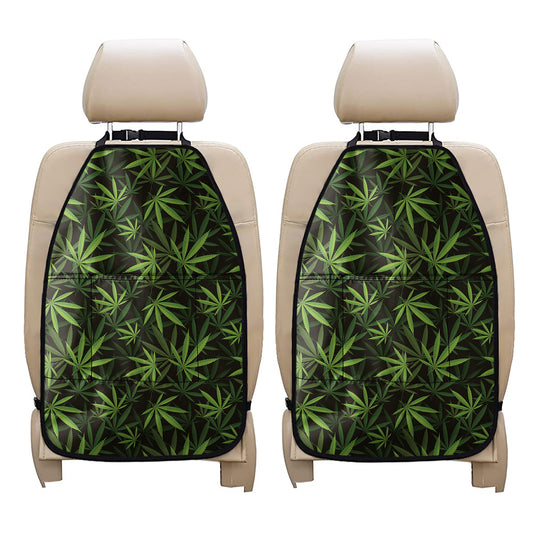 Cannabis Leaves Pattern Print Car Seat Organizers
