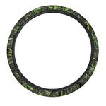 Cannabis Leaves Pattern Print Car Steering Wheel Cover