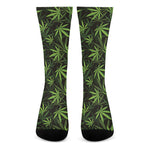 Cannabis Leaves Pattern Print Crew Socks