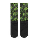 Cannabis Leaves Pattern Print Crew Socks