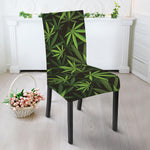 Cannabis Leaves Pattern Print Dining Chair Slipcover