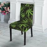 Cannabis Leaves Pattern Print Dining Chair Slipcover
