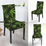 Cannabis Leaves Pattern Print Dining Chair Slipcover