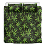 Cannabis Leaves Pattern Print Duvet Cover Bedding Set