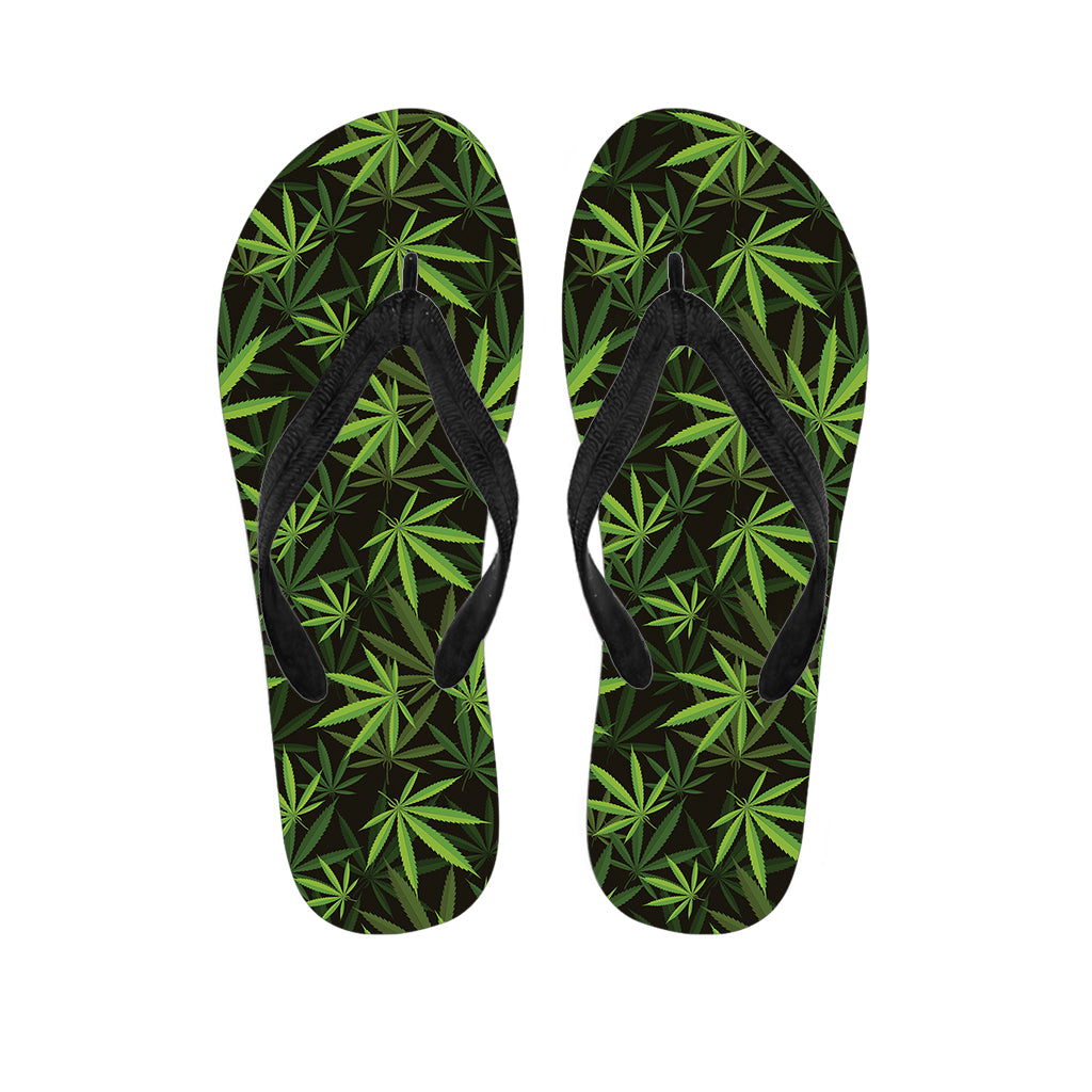 Cannabis Leaves Pattern Print Flip Flops