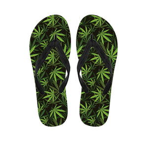 Cannabis Leaves Pattern Print Flip Flops