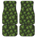Cannabis Leaves Pattern Print Front and Back Car Floor Mats