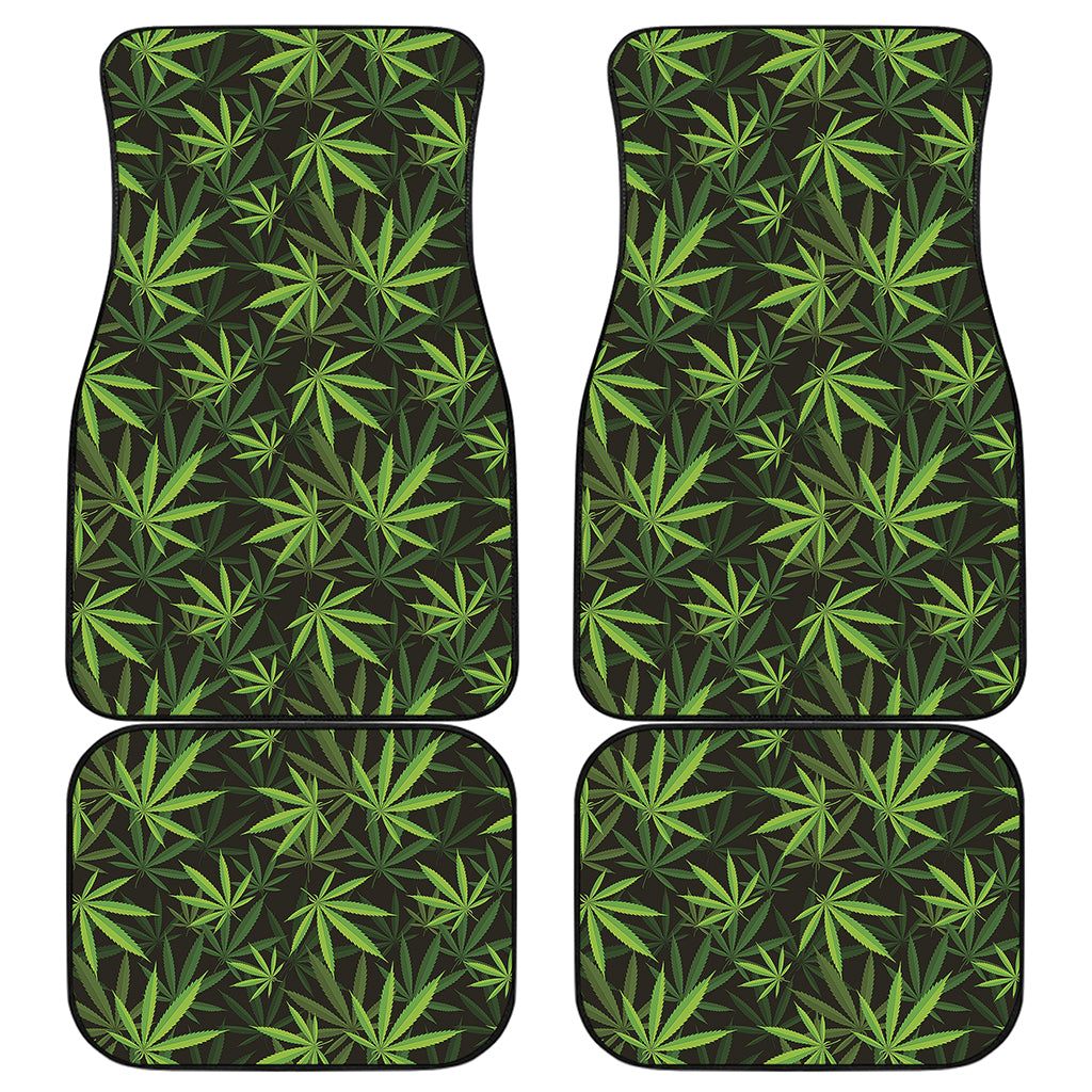Cannabis Leaves Pattern Print Front and Back Car Floor Mats