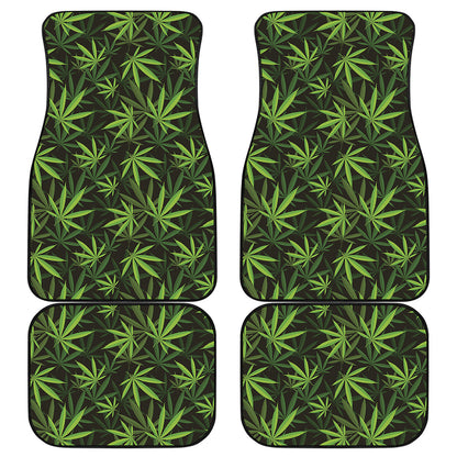 Cannabis Leaves Pattern Print Front and Back Car Floor Mats
