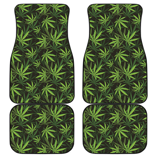 Cannabis Leaves Pattern Print Front and Back Car Floor Mats