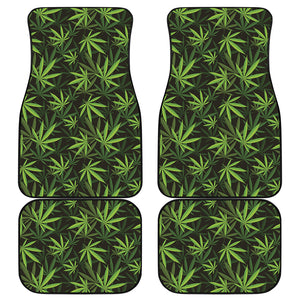 Cannabis Leaves Pattern Print Front and Back Car Floor Mats