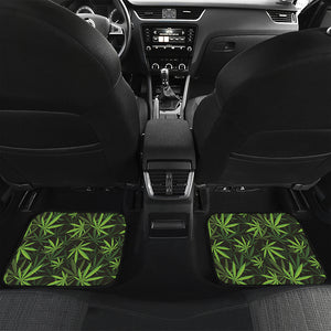 Cannabis Leaves Pattern Print Front and Back Car Floor Mats