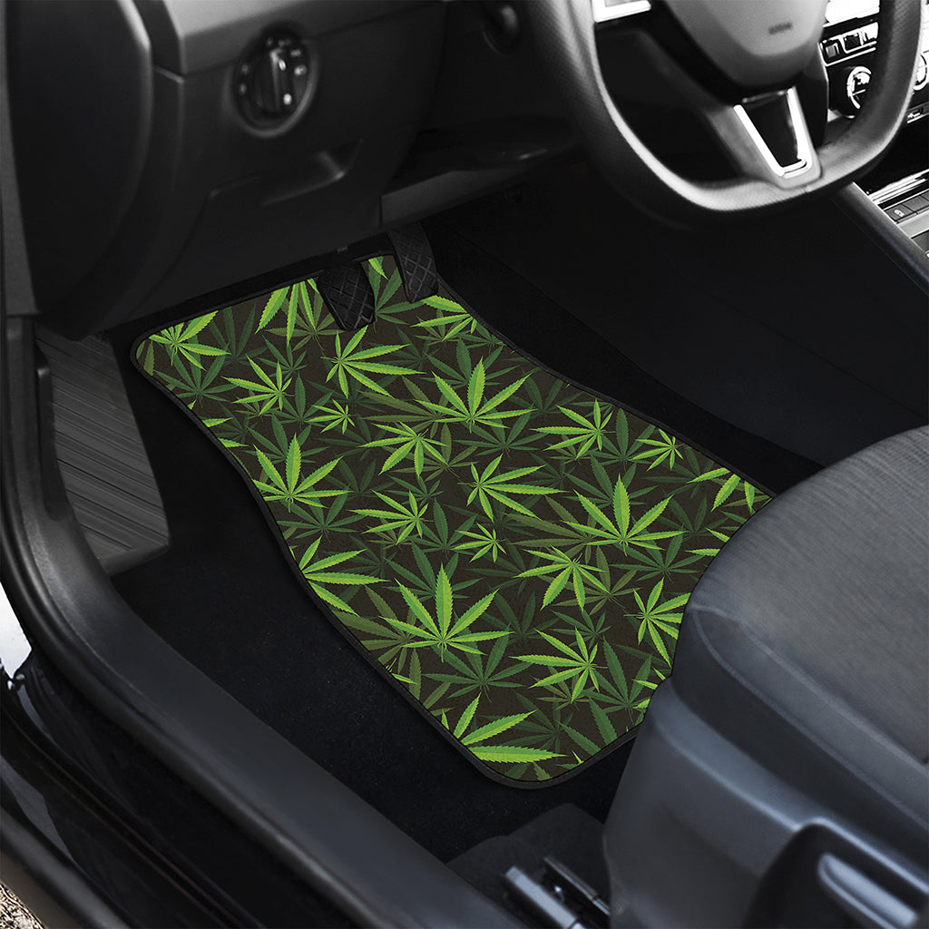 Cannabis Leaves Pattern Print Front and Back Car Floor Mats