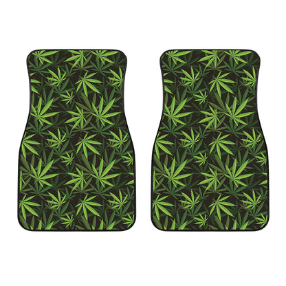 Cannabis Leaves Pattern Print Front Car Floor Mats
