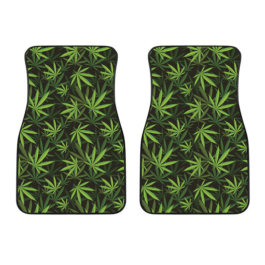 Cannabis Leaves Pattern Print Front Car Floor Mats