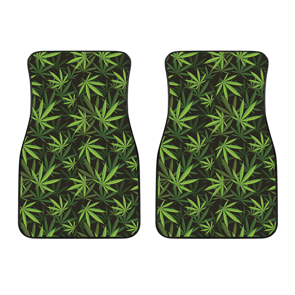 Cannabis Leaves Pattern Print Front Car Floor Mats