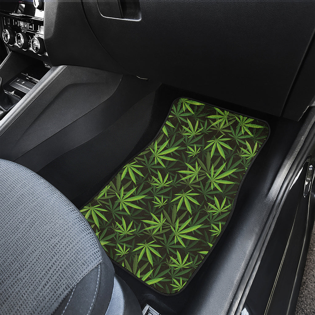 Cannabis Leaves Pattern Print Front Car Floor Mats