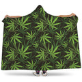 Cannabis Leaves Pattern Print Hooded Blanket