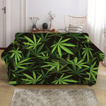 Cannabis Leaves Pattern Print Loveseat Slipcover