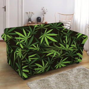 Cannabis Leaves Pattern Print Loveseat Slipcover