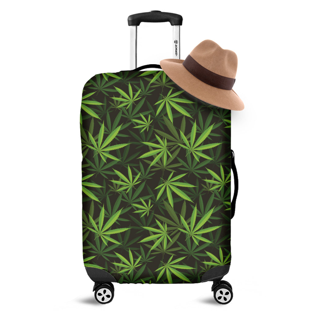 Cannabis Leaves Pattern Print Luggage Cover