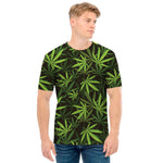 Cannabis Leaves Pattern Print Men's T-Shirt