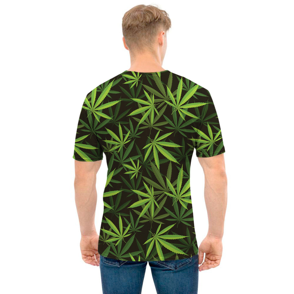 Cannabis Leaves Pattern Print Men's T-Shirt