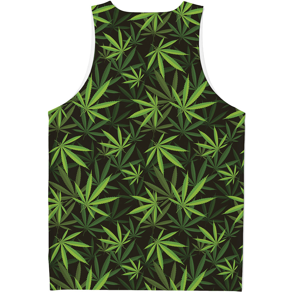 Cannabis Leaves Pattern Print Men's Tank Top