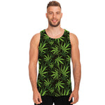 Cannabis Leaves Pattern Print Men's Tank Top