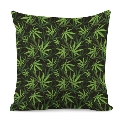 Cannabis Leaves Pattern Print Pillow Cover