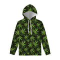 Cannabis Leaves Pattern Print Pullover Hoodie