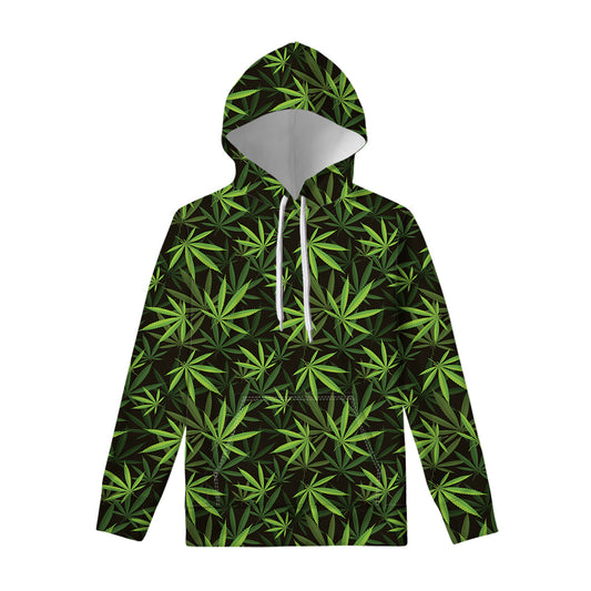 Cannabis Leaves Pattern Print Pullover Hoodie