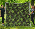 Cannabis Leaves Pattern Print Quilt