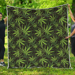 Cannabis Leaves Pattern Print Quilt