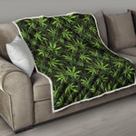 Cannabis Leaves Pattern Print Quilt