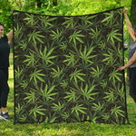 Cannabis Leaves Pattern Print Quilt
