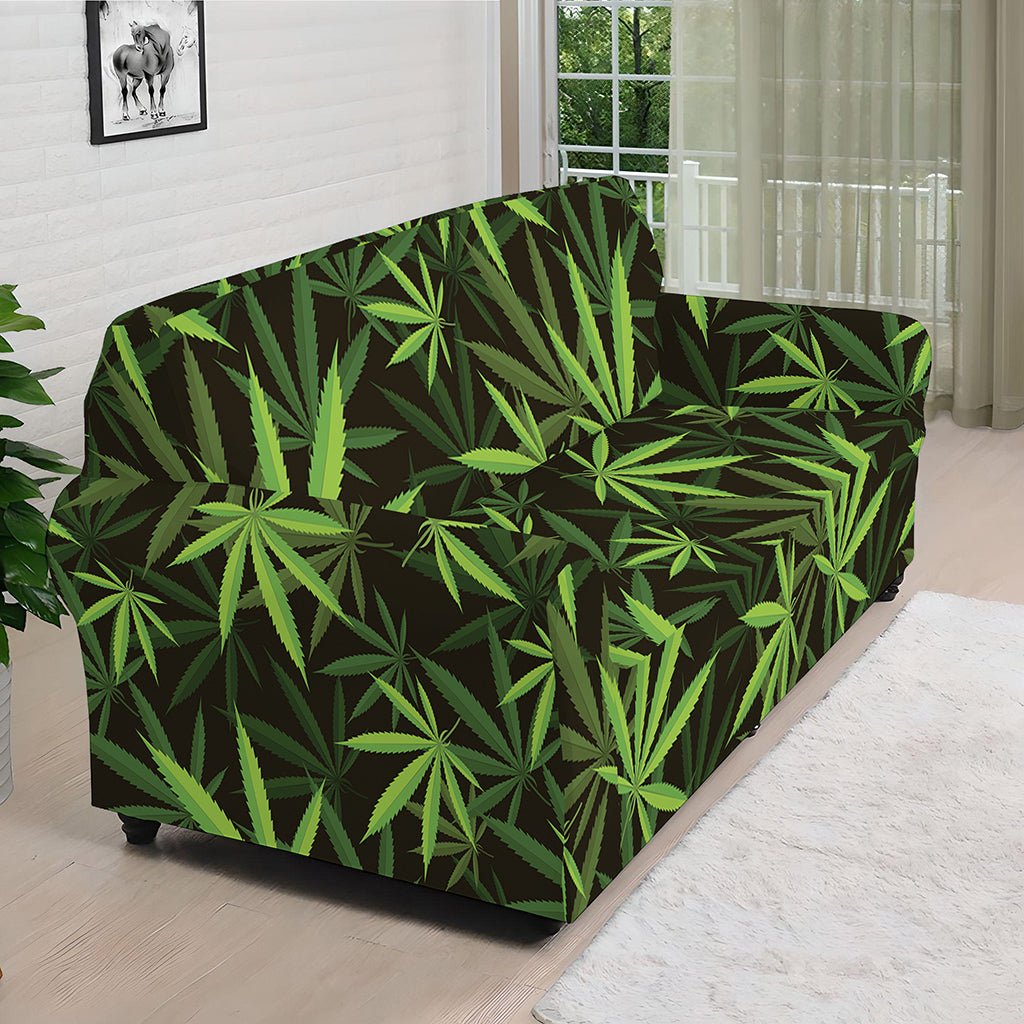 Cannabis Leaves Pattern Print Sofa Cover