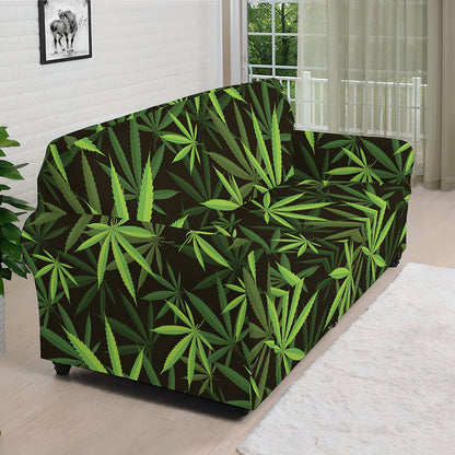 Cannabis Leaves Pattern Print Sofa Cover