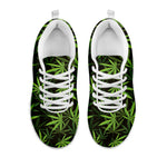 Cannabis Leaves Pattern Print White Sneakers