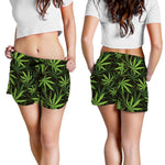 Cannabis Leaves Pattern Print Women's Shorts