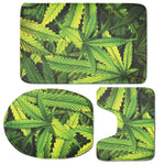 Cannabis Print 3 Piece Bath Mat Set