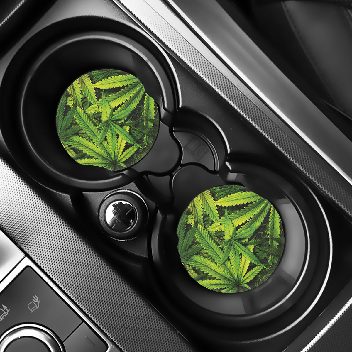 Cannabis Print Car Coasters