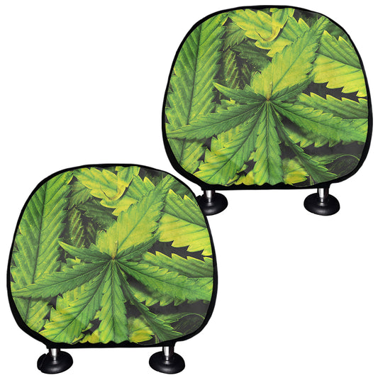 Cannabis Print Car Headrest Covers