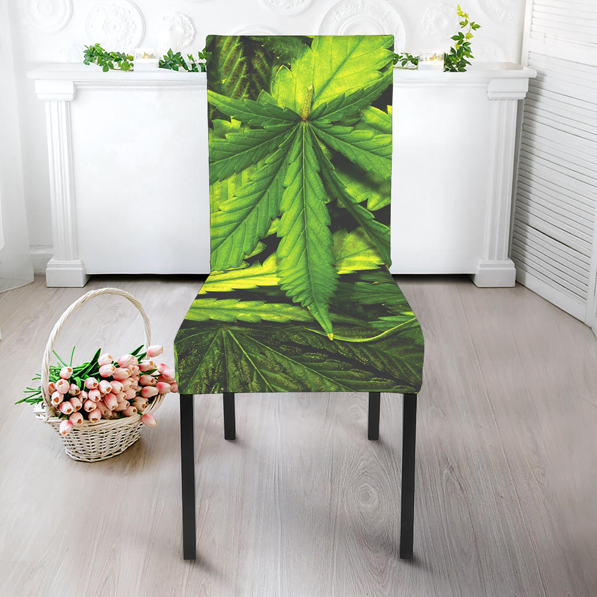 Cannabis Print Dining Chair Slipcover