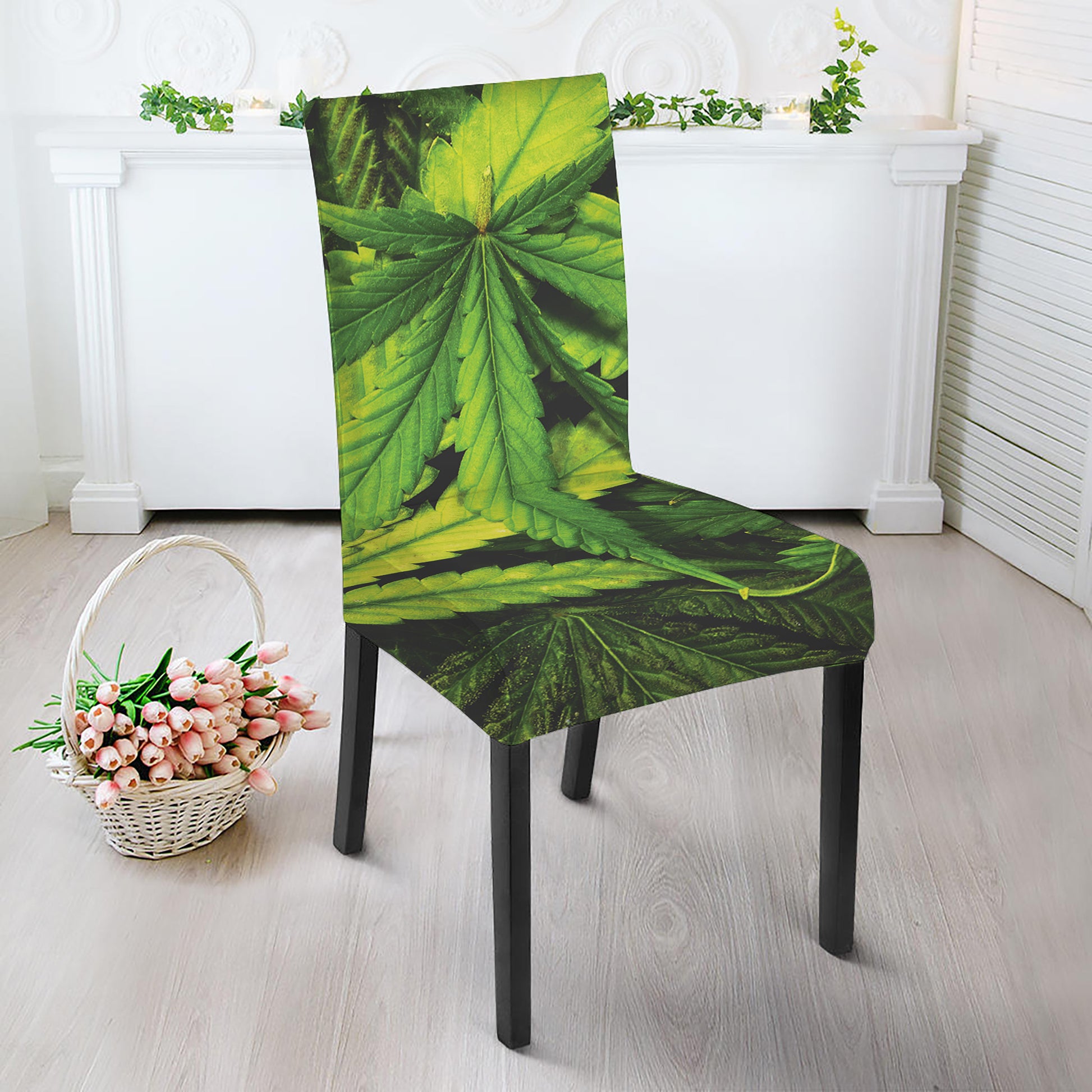 Cannabis Print Dining Chair Slipcover
