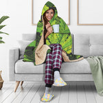 Cannabis Print Hooded Blanket
