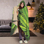 Cannabis Print Hooded Blanket