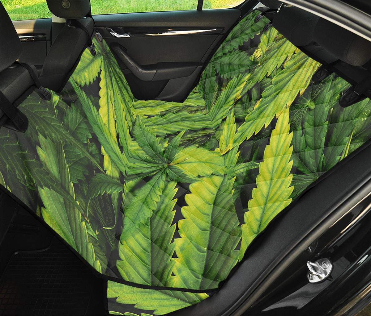 Cannabis Print Pet Car Back Seat Cover