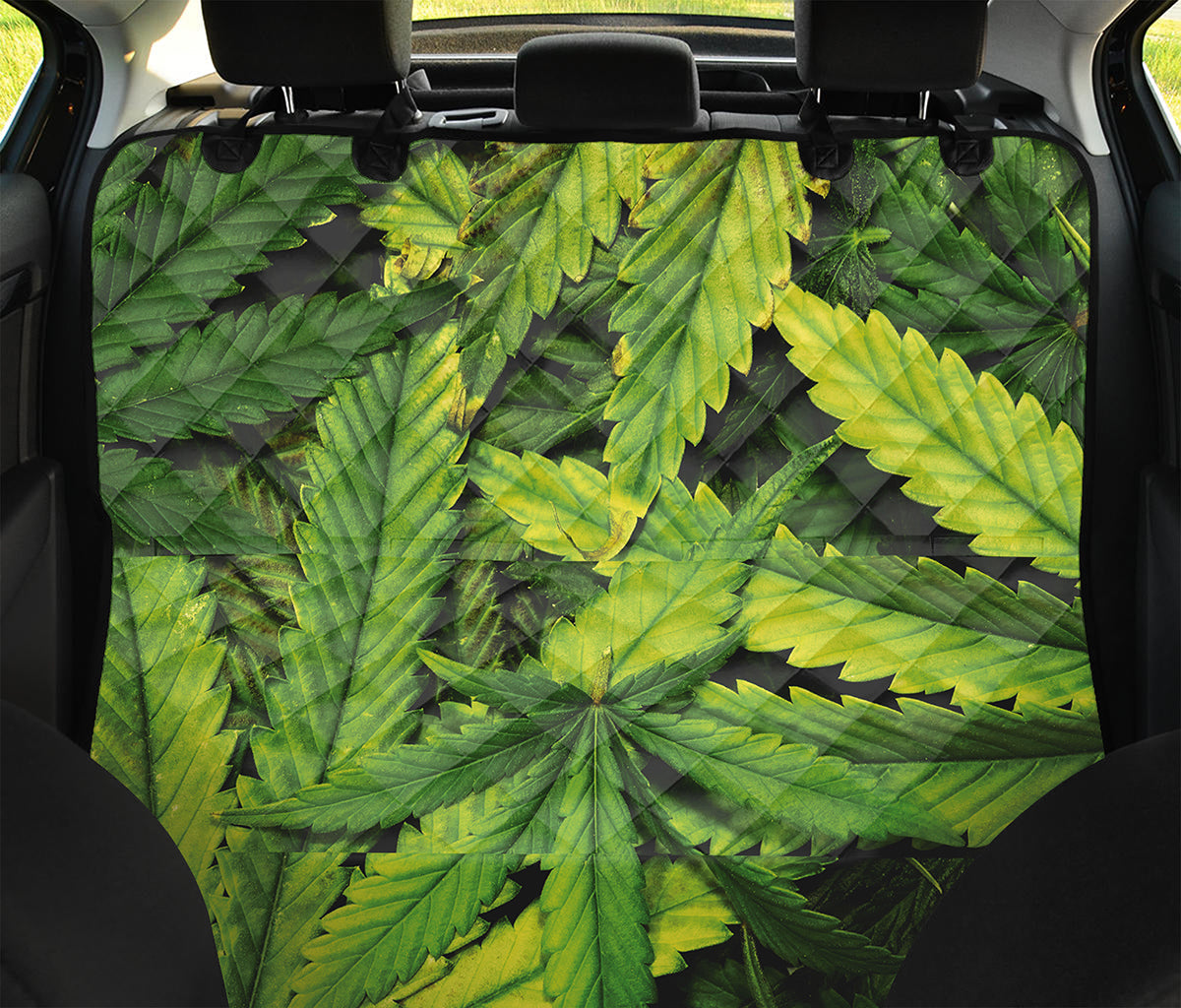 Cannabis Print Pet Car Back Seat Cover