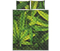 Cannabis Print Quilt Bed Set